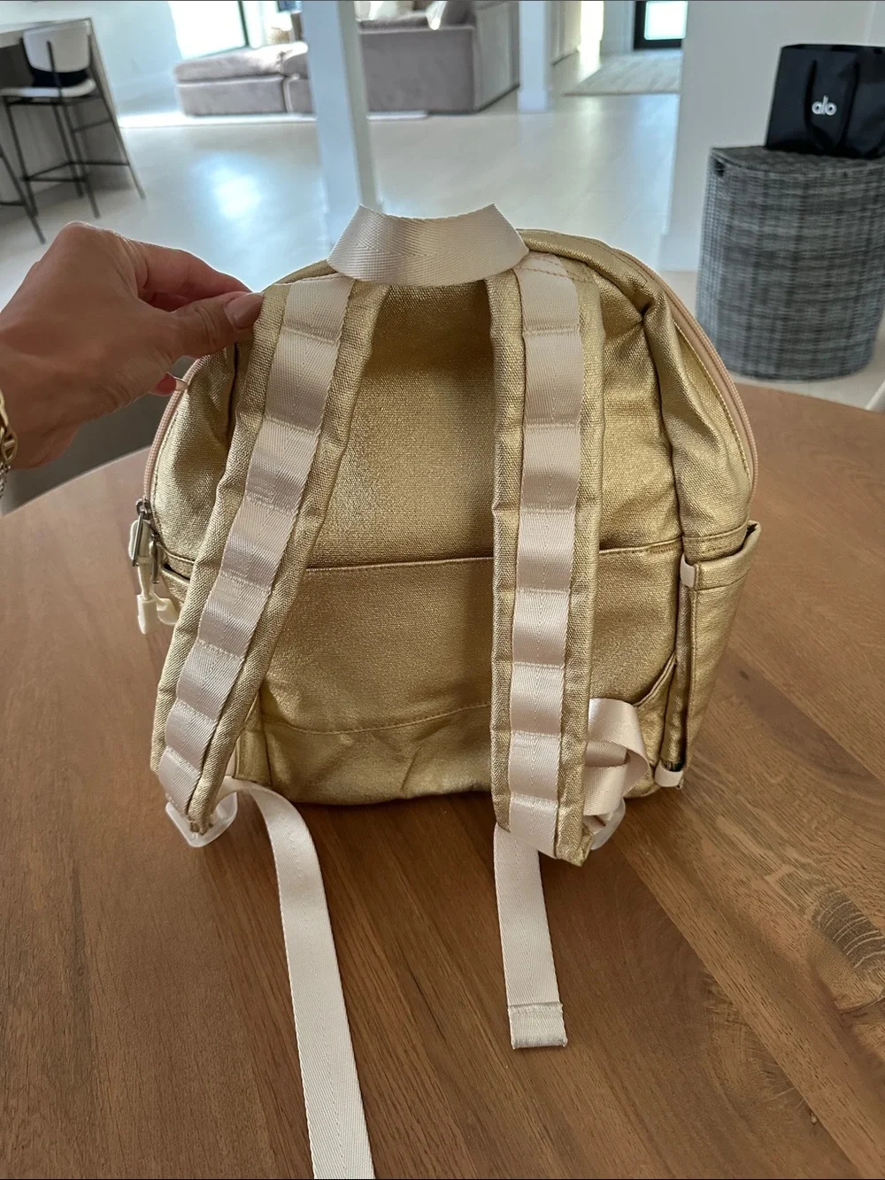 STATE Metallic Gold Mini Backpack for Women